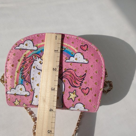 Unicorn Rainbow Coin Purse with Chain Strap - Picture 6 of 8